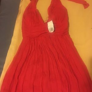 Short length dress in hot red